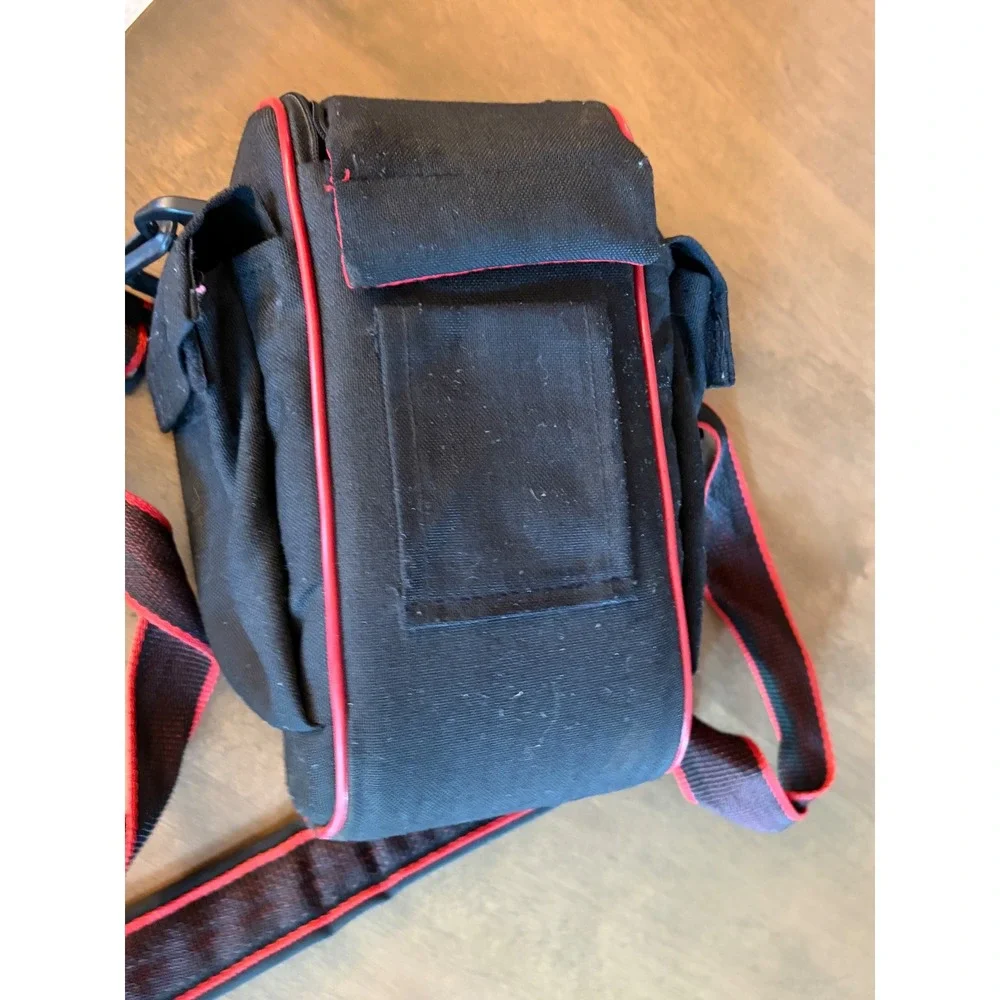Z Bag Camera Shoulder Bag Black Red Padded Canvas Case with Adjustable Strap